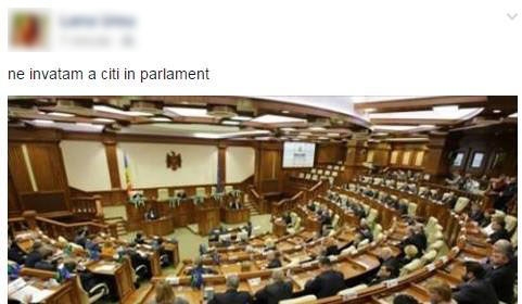 Gaburici citește cu degetul: "Ne învățăm a citi în Parlament"
