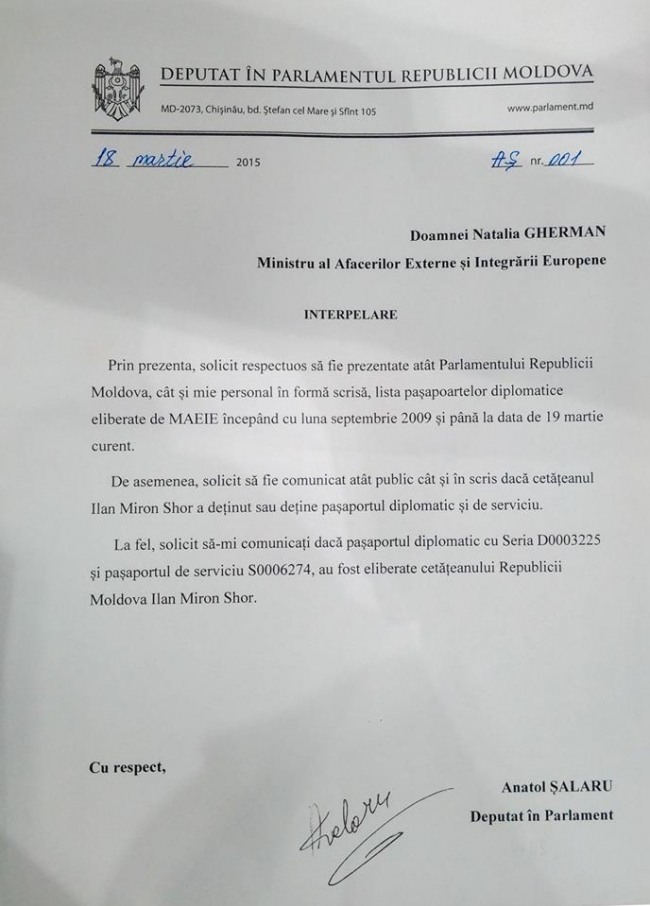Liberalii vor sa afle daca Ilan Shor detine pasaport diplomatic