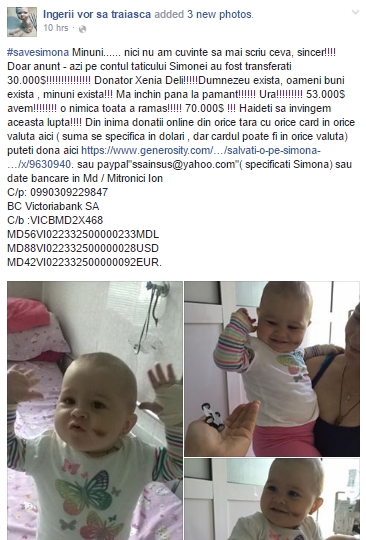 Xenia Deli a donat 30.000 de dolari unui copil bolnav de leucemie