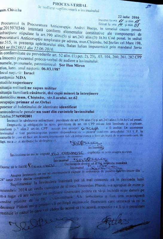 Ilan Sor, a depus marturii impotriva lui Veaceslav Platon