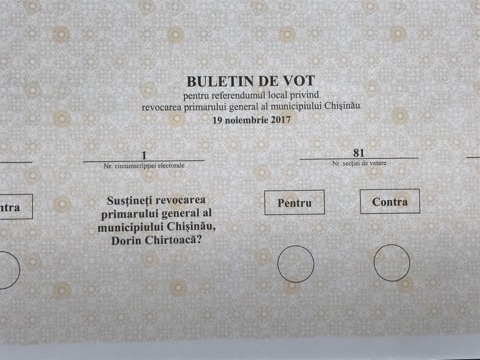 Varianta oficială. Cum va arăta buletinul de vot pentru referendumul anti-Chirtoacă