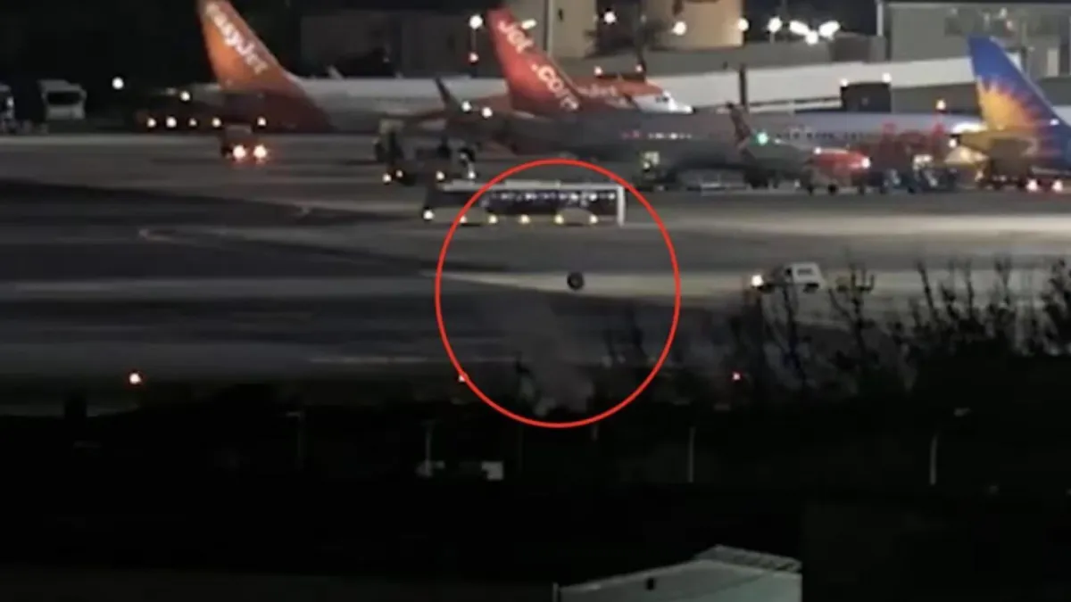 Scene ca în filme pe un aeroport din Spania: Roata unui avion „a luat-o la fugă” și a pus mai mulți angajați pe urmele ei - VIDEO