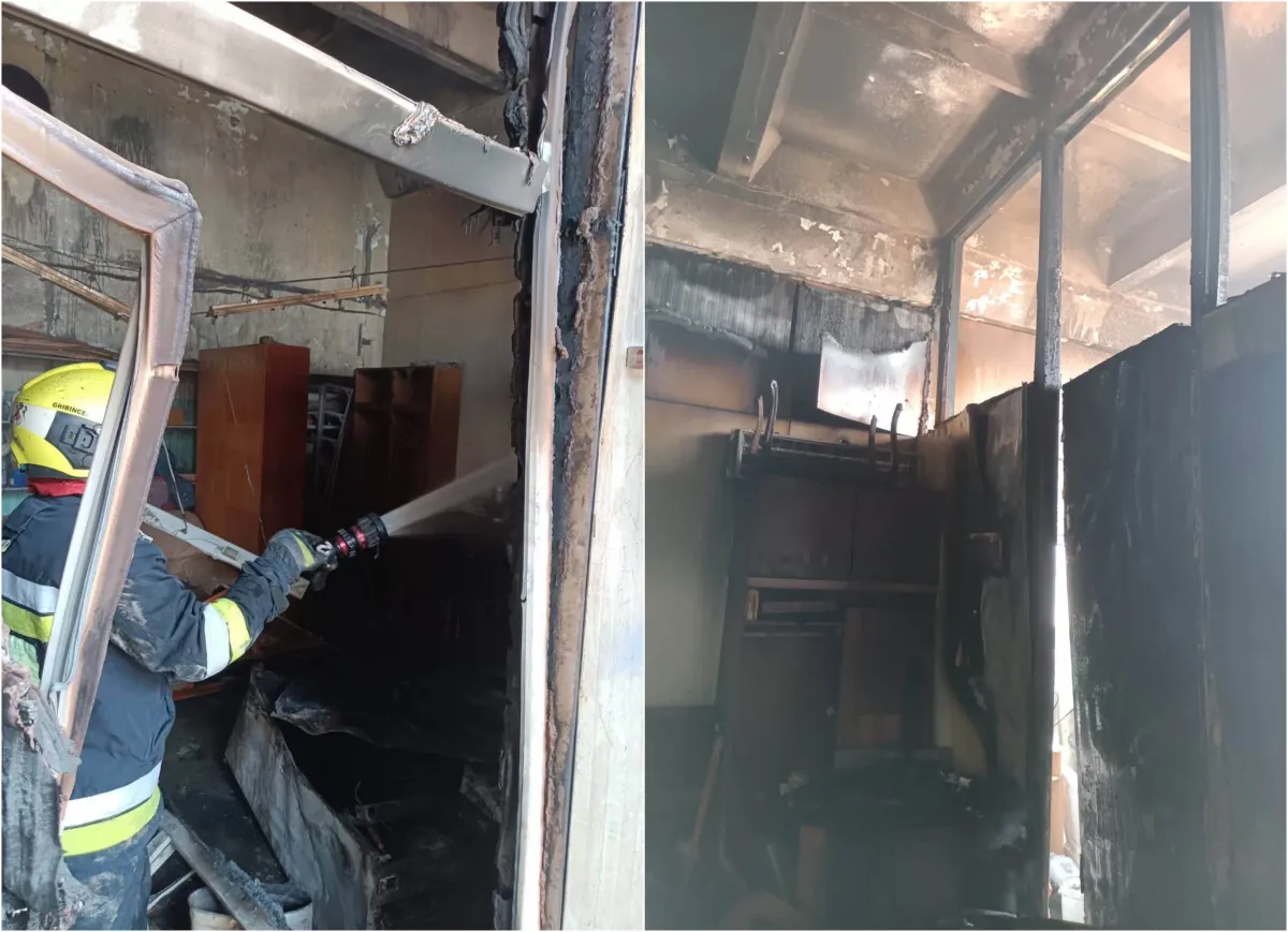 Incendiu pe strada Pietrarilor din Chișinău: un muncitor a ajuns la spital după ce s-a intoxicat cu fum în timp ce încerca să stingă flăcările de unul singur - FOTO