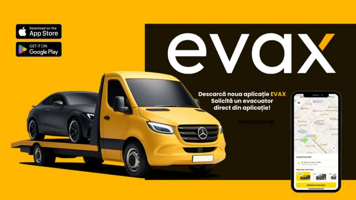EVAX - aplicația care schimbă modul în care șoferii din Moldova solicită un evacuator