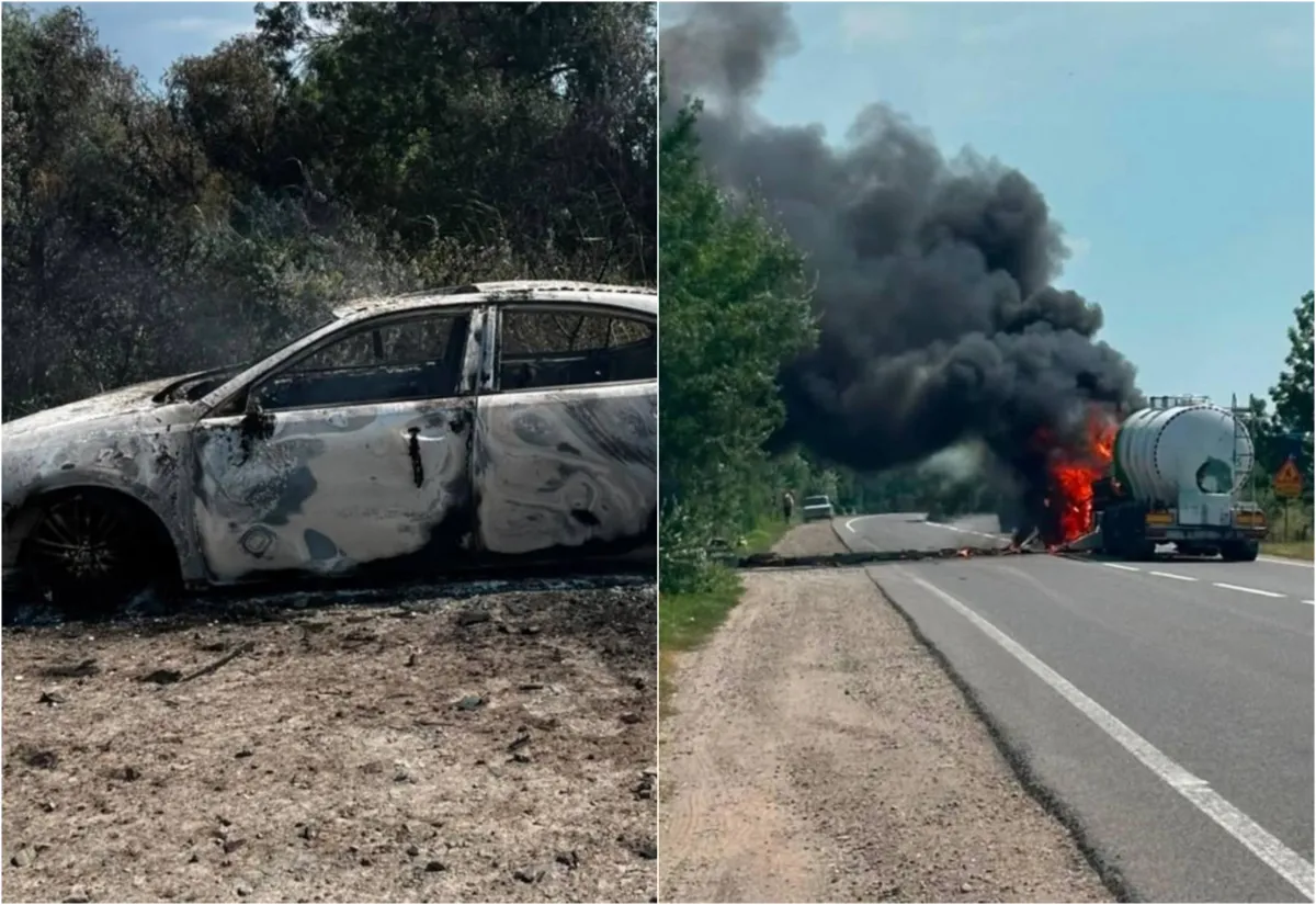 Atac cu drone în apropiere de frontiera cu Republica Moldova: un camion-cisternă a luat foc după ce a fost lovit. Două persoane au murit, iar alte trei au fost rănite – VIDEO