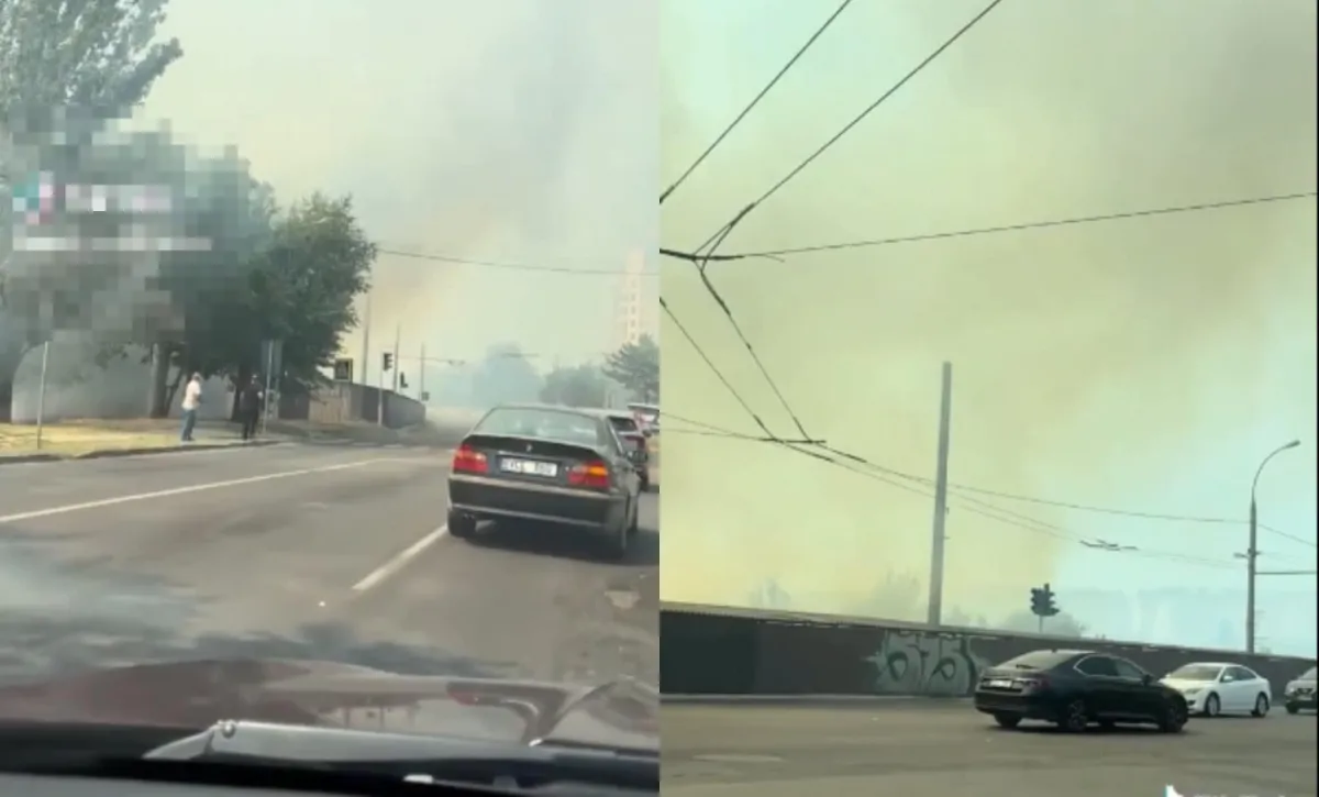 Incendiu de vegetație în sectorul Botanica: Cinci echipaje de pompieri luptă cu flăcările  – VIDEO