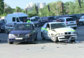 VIDEO. Momentul in care o masina a POLITIEI loveste in plin un taxi: "Soferul nu s-a asigurat"