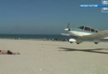 Plaja extrema in Germania. Momentul in care un avion era cat pe ce sa aterizeze pe un turist care se bronza
