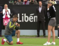 A fost ceruta in casatorie la finalul meciului. Moment desprins din poveste pe cortul de tenis