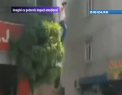 VIDEO. Momentul in care o femeie insarcinata sare in gol, in speranta de a-si salva viata de la incendiu