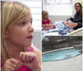 Si-a salvat mama care suferise o criza in piscina, desi are doar cinci ani. Gestul curajos, filmat de camera de supraveghere