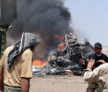 Un elicopter rusesc care efectua o misiune umanitara a fost doborat in Siria. Imaginile surprinse imediat dupa prabusire