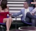 Gafa de proportii la o emisiune in direct, in Spania, viral pe internet. Prezentatorul i-a descoperit pieptul invitatei