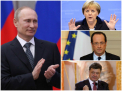 Vladimir Putin a vorbit la telefon cu Angela Merkel, Fracois Hollande si Petro Porosenko. Despre ce au discutat oficialii