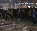 Ziua a 19-a de proteste. Cateva sute de oameni s-au adunat in Piata Victoriei, Romania. "In democratie, hotii stau la puscarie"