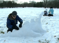 Un parc din capitala, gazda sculpturilor de zapada: Cum arata personajele din desene animate care au prins forma sclipitoare