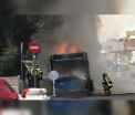 Un autobuz a luat foc din mers in Madrid si s-a facut scrum. Ce s-a intamplat cu pasagerii - FOTO