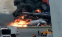 Momentul in care un avion cu pasageri, cuprins de flacari, a aterizat ca o minge de foc - VIDEO