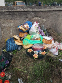 Au aruncat pomenile la gunoi. Sub gardul cimitirului din satul Larga stau aruncate vase, colaci, dulciuri, prosoape si alte pomene, dupa ce ieri acolo s-a sarbatorit Pastele Blajinilor: „Traditii si oameni fara respect si simt” - FOTO