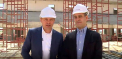 Cu casca pe cap si in costum, Andrian Candu s-a filmat pe santierul Arenei Chisinau - VIDEO