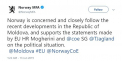 Ministerul de Externe al Norvegiei sustine afirmatiile facute de Federica Mogherini si secretarul general al Consiliului Europei, Thorbjørn Jagland, privind situatia politica din RM