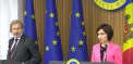 Conferinta de presa sustinuta de Prim-ministrul Republicii Moldova, Maia Sandu, si Comisarul european pentru politica de vecinatate si negocieri de extindere, Johannes Hahn