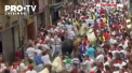 Cinci persoane au fost ranite la cel mai periculos festival din Spania. Oamenii au ajuns la spital dupa ce au participat la traditionala cursa cu tauri - VIDEO