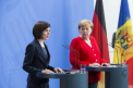 Discursul integral al premierului Maia Sandu in cadrul conferintei de presa cu cancelarul german, Angela Merkel de la Berlin - GALERIE FOTO