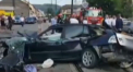 Nunta cu final nefericit pentru un tanar din Romania. Barbatul se indrepta spre restaurantul unde urma sa aiba loc petrecerea, iar din cauza vitezei, a intrat cu masina intr-un stalp - VIDEO