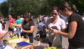 Fructele de sezon s-au vandut in sanul naturii. In parcul Valea Morilor a fost organizat un targ, unde producatorii locali au venit cu struguri, prune si piersici - VIDEO