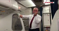 Igor Dodon si-a incheiat vizita la Bruxelles. La intoarcere, presedintele s-a filmat la bordul avionului, de unde a transmis un mesaj calatorilor - VIDEO
