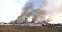 Incendiu de proportii la un depozit, langa Bucuresti. 25 de autospeciale au intervenit
