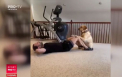 Daca tot ramanem in case, putem sa ne mentinem in forma. Un american a gasit partenerul perfect pentru antrenament - VIDEO