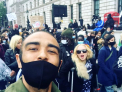 Imagini cu Madonna, in carje, in mijlocul manifestantilor de la Londra