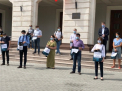 PAS protesteaza in fata Procuraturii generale, avand in maini sacose negre - FOTO