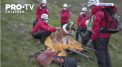 Cainii Saint Bernard sunt celebri pentru operatiunile de salvare pe munte, unde participa alaturi de salvamontisti. Insa in weekendul trecut, unul dintre ei a fost cel care a trebuit sa fie salvat - VIDEO