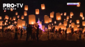 Cerul nocturn al unui oras din Thailanda a fost luminat de mii de lampioane, cu ocazia unui festival religios budist.  Luminile care se indeparteaza spre inaltimi dau nastere unui spectacol de neuitat - VIDEO