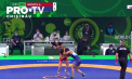  Luptatoarea Anastasia Nichita a reusit sa urce pe prima pozitie de pe podium la categoria de 57 de kilograme, dupa ce a invins-o pe adversara sa din India, cu 5 la 1 - VIDEO 