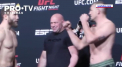 Ion Cutelaba a facut show la cantarul oficial inainte de duelului din UFC cu Dustin Jacoby. Hulk de Moldova a fost la un pas sa se ia la pumni cu americanul - VIDEO 