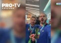 Dupa fluierul final al partidei, fotbalistii din Italia s-au dezlantuit si au dat o petrecere pe cinste - VIDEO 