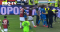Partida dintre Nice si Marseille s-a incheiat inainte de timpul regulamentar, intrucat zeci de suporteri ai vulturilor au intrat pe teren - VIDEO
