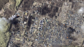 Noi imagini din satelit. In localitatile de langa Kiev aproape fiecare casa este distrusa sau arde inca dupa bombardamente - FOTO