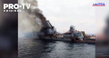 Primele imagini cu nava Moscova, dupa atacul cu rachete din Ucraina, care a provocat distrugerea si scufundarea acesteia - VIDEO