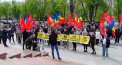 Protest in fata Presedintiei. Socialistii - nemultumiti de actiunile actualei guvernari: „Jos Maia Sandu” - VIDEO