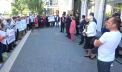 Flashmob organizat de PCRM si partidul "SOR" - cu pancarte si lozinci in fata ANRE