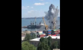 Momentul cand rachetele rusesti lovesc portul Odesa - VIDEO