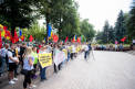 Protest organizat de socialisti in fata Parlamentului. Igor Grosu: „E tactica strutului care baga nisipul in urechi, daca nu capul in nisip” - VIDEO
