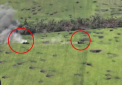 Doua blindate rusesti sar spectaculos in aer, chiar in timp ce avansau si trageau spre pozitiile ucrainenilor - VIDEO