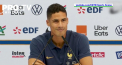 Conferinta de presa de la Cupa Mondiala cu participarea jucatorului francez Raphael Varane a fost intrerupta de sunetul puternic al unei alarme - VIDEO
