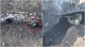 Imagini greu de explicat: Doi soldati rusi observa o drona deasupra lor, dar o ignora. O grenada aruncata apoi explodeaza fix in capul unuia dintre militari
